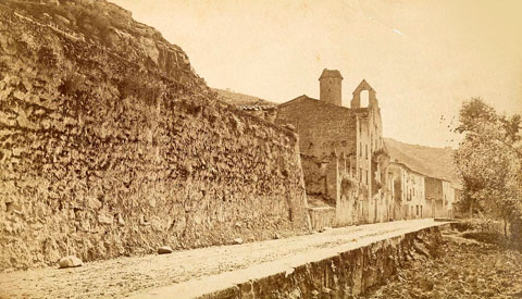 Vista de l'església del Pilar de Pedret. 1890-1895