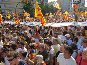 Diada Nacional 2016. Manifestació sotre el lema A punt. Endavant república catalana, a Salt