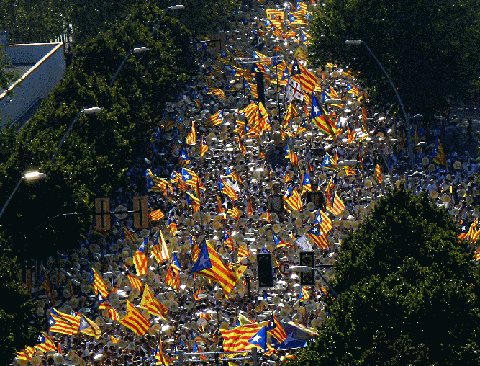 Part de la manifestació a Països Catalans
