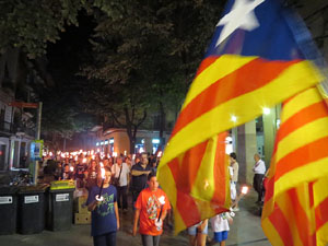 Diada Nacional 2016. X Marxa de Torxes de Girona pels carrers del Barri Vell