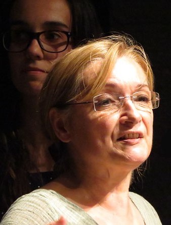 Assumpció Hosta,  directora del centre Bonastruc ça Porta, al lliurament del premi a la categoria Jewish Film