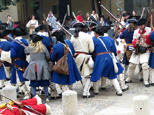 Girona resisteix! Jornades de recreació històrica de la Guerra de Successió. Combat a la plaça de Sant Domènec