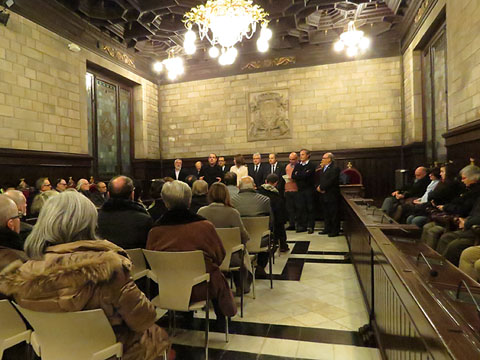Un moment de l'acte inaugural al Saló de Plens de l'Ajuntament