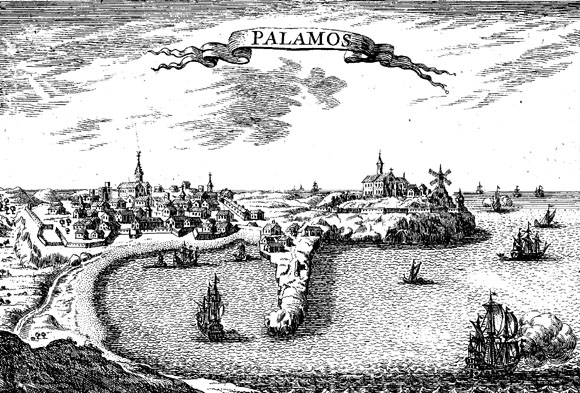 El setge francès de Palamós de l'1 al 10 de juny de 1694. Gravat de  F. Ertinger