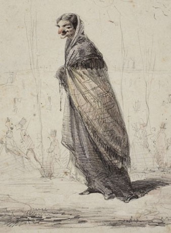 Quaresma. Dibuix de Modest Urgell. Ca. 1861