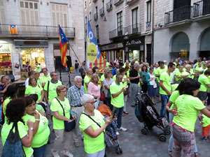 11 de setembre 2017. Assaig de la manifestació de la Diada al carrer Ciutadans i la plaça del Vi