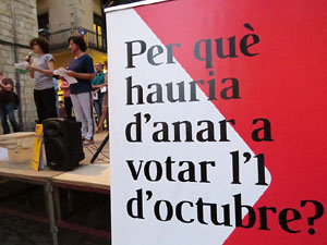 11 de setembre 2017. Concentració a la plaça del Vi en defensa del referèndum
