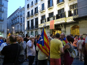 11 de setembre 2017. Concentració a la plaça del Vi en defensa del referèndum