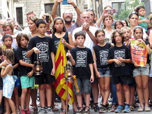 Arribada a Girona de la Flama del Canigó 2017