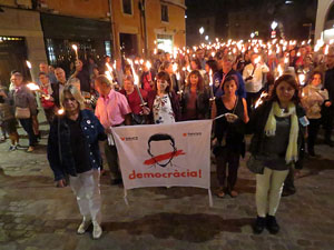 Diada Nacional 2017. XI Marxa de Torxes de Girona pels carrers del Barri Vell de Girona