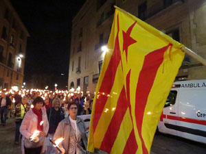 Diada Nacional 2017. XI Marxa de Torxes de Girona pels carrers del Barri Vell de Girona