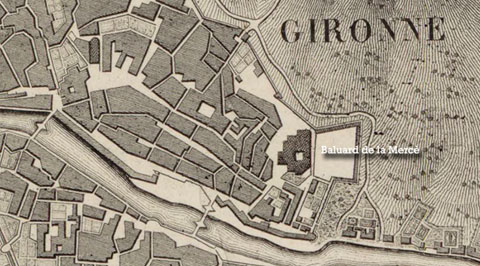 Detall de 'Plan de Gironne et de ses environs, dessiné par L.A. Paulmier', Ca. 1820