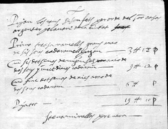 6 de juliol de 1635 (Manual d'Acords) on consta els cost d'adobar l'Àliga, els gegants, els Dracs i la Mulassa que estaven mols 'espatllats' i el nom del artesà. Acord de pagament