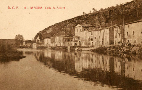 El barri de Pedret amb el riu Ter. 1900-1910
