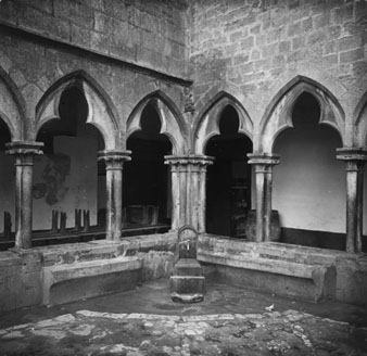 Claustre de Sant Domènec. S'hi observa la font. 1922