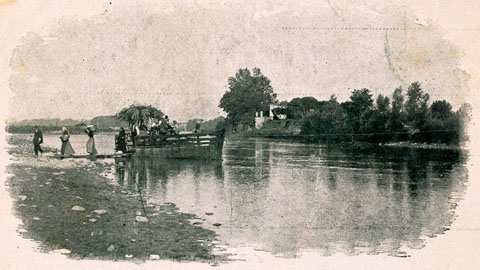 El pas de la barca sobre el riu Ter. 1896-1902