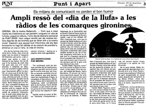 Les innocentades dels mitjans de comunicació gironins del 1981