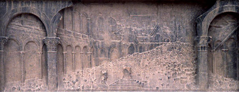 Relleus sobre la Guerra Civil al Pont de l'Aigua. L'Alcázar de Toledo. 2007