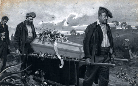 Enterrament d'un desnonat. Josep Lluís Pellicer. Segona meitat del segle XIX