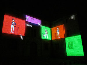 Girona, ciutat de festivals. Festival Internacional de Mapping, FIMG. Façana de la  Casa Pastors