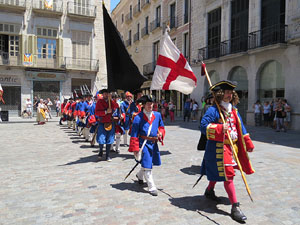 Girona resisteix! Jornades de recreació històrica de la Guerra de Successió. Presentació i jurada de bandera