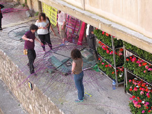 Girona Temps de Flors 2014. Preparació dels muntatges florals