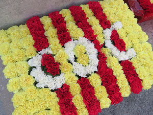 Diada Nacional 2015. Ofrena floral a Carles Rahola a la Rambla de la Llibertat