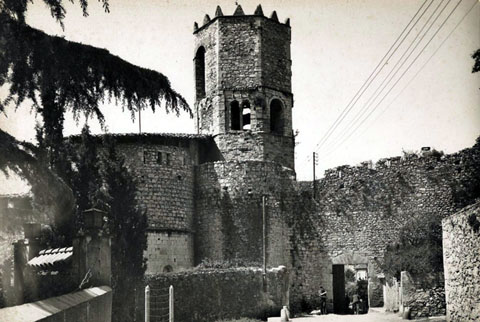 Sant Pere de Galligants i el portal de Sant Daniel, actualment desaparegut. 1950-1960