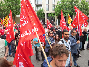 Manifestació de l'1 de maig pels carrers de Girona
