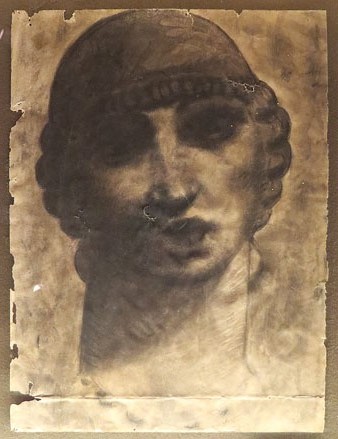 Cap femení. Carbó sobre paper. Ca. 1916. Museu d'Història de Girona