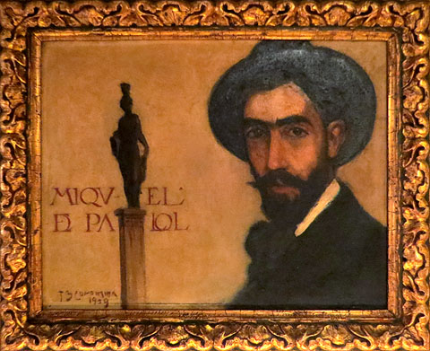 Joan B. Coromina. Retrat de Miquel de Palol amb una tanagra. 1910. Oli sobre tela. Col·lecció Maria de Palol, Girona