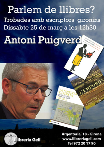 Cartell de l'esdeveniment amb Antoni Puigverd