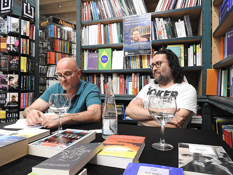 Josep Domènech i Ernest Riera durant l'activitat