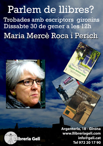 Cartell de l'esdeveniment amb Maria Mercè Roca
