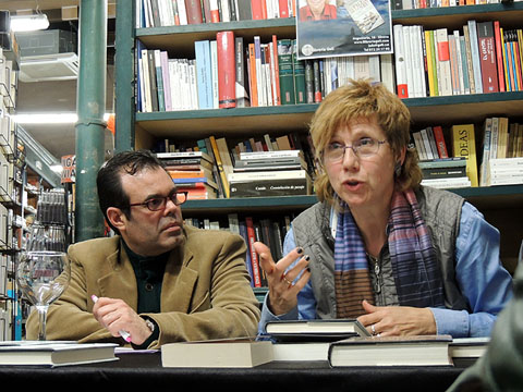 Núria Esponellà i Xavier Delòs durant la trobada