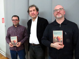 Llibreria Geli. Presentació del llibre El navegant, de Joan-Lluís Lluís, amb Josep Domènech Ponsatí i Xavier Delòs