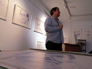 Exposició 'El procés a punta de Bic', dibuixos de Jordi Magrià a la Casa de Cultura de Girona