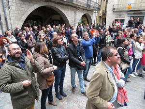 Rebuda de l'Spar Citylift Girona a la Sala de Plens de l'Ajuntament i a la plaça del Vi