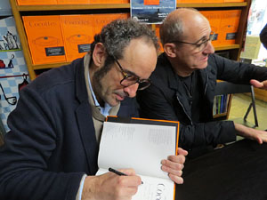Presentació de 'Cocottes, cazuelas y cacerolas' de Paco Pérez i Salvador Garcia-Arbós amb Abraham Simon, a la Llibreria Geli