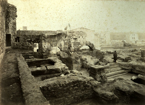 Termes Romanes del Puig de Sant Grau a principis del segle XIX. Fotografia de la col·lecció d'Antoni Vila