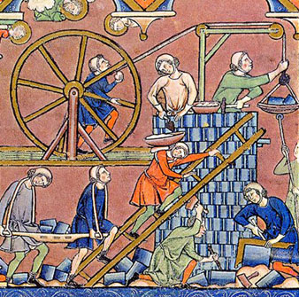 Constructors medievals. Miniatura de la Biblia Maciejowski c. 1250