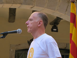 Diada Nacional 2016. Concentració a la plaça del Vi, lectura del manifest i cant de Els Segadors