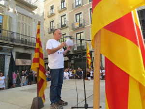Diada Nacional 2016. Concentració a la plaça del Vi, lectura del manifest i cant de Els Segadors
