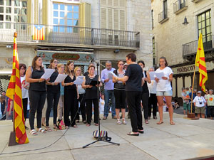 Diada Nacional 2016. Concentració a la plaça del Vi, lectura del manifest i cant de Els Segadors