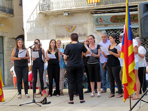 Diada Nacional 2016. Concentració a la plaça del Vi, lectura del manifest i cant de Els Segadors