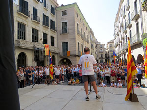 Diada Nacional 2016. Concentració a la plaça del Vi, lectura del manifest i cant de Els Segadors