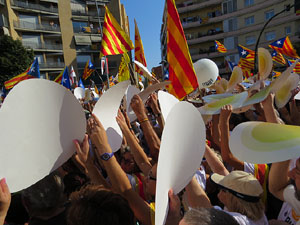 Diada Nacional 2016. Manifestaci&oacute; sotre el lema A punt. Endavant rep&uacute;blica catalana, a Salt