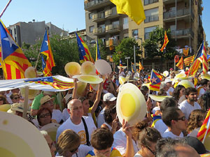 Diada Nacional 2016. Manifestaci&oacute; sotre el lema A punt. Endavant rep&uacute;blica catalana, a Salt