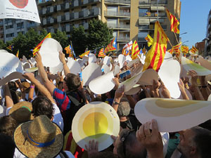 Diada Nacional 2016. Manifestaci&oacute; sotre el lema A punt. Endavant rep&uacute;blica catalana, a Salt