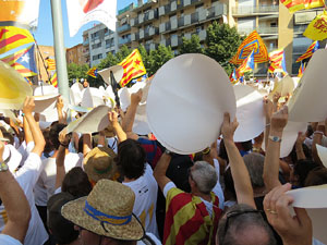 Diada Nacional 2016. Manifestaci&oacute; sotre el lema A punt. Endavant rep&uacute;blica catalana, a Salt